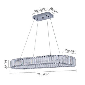 Lampada a Sospensione Minimalista con Anello LED in Cristallo, Alimentazione AC, 3000K 4000K CCT, Lampadario da Soffitto per Camere d'Albergo, Lampadine Incluse - Product Image 4