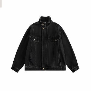 Veste en jean vintage délavée à l'acide, veste en jean lourde délavée et usée pour femmes, produit phare - Product Image 4