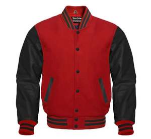 Veste de baseball Letterman personnalisée en gros de bonne qualité Manteau d'hiver en laine Corps en cuir à manches Bomber Varsity Jacket pour hommes - Product Image 5