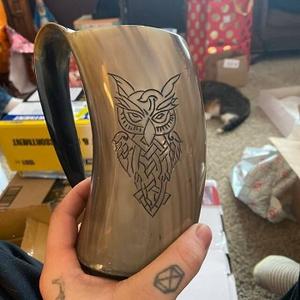 แก้วมักใส่เบียร์รูปควายนอร์สแก้วมักเป็นมิตรกับสิ่งแวดล้อม - Product Image 3