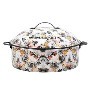 Casserole en métal à double paroi design de fleurs Hotpot de belle qualité fait à la main taille personnalisée nouveau chauffe-plats en métal en gros - Product Image 1