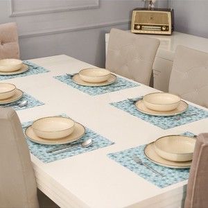 Juego de 3 Manteles Individuales Azules 100% Algodón con Diseño de Nieve, Manteles Decorativos de 35x45cm, Duraderos para Uso Doméstico, Técnicas de Impresión - Product Image 2