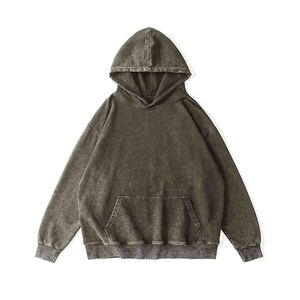Hoodie surdimensionné de luxe personnalisé, coupe classique, en molleton épais délavé à l'acide, effet soleil, pour homme, 100 % coton, collection automne - Product Image 5