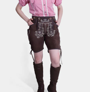 Pantalones cortos de mujer unisex cuero original hecho a medida transpirable estilo casual - Product Image 1