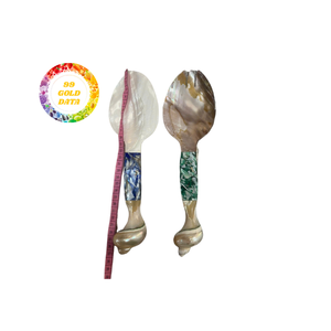 Cuillère de plage écologique en coquille, ustensile fait à la main pour dessert au sel ou affichage à la maison nautique - Product Image 4