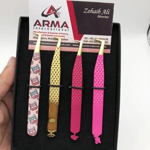 Pinzas para pestañas de acero inoxidable con aislamiento de 45 grados, agarre fuerte, fibra puntiaguda, probado a mano, último diseño - Product Image 5