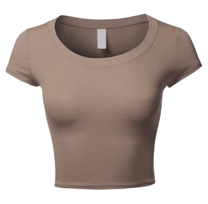 Top corto de algodón de manga corta para mujer con serigrafía personalizada Ideal para la moda de verano y el uso diario - Product Image 3