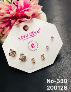 Pendientes de Lujo de Acero Inoxidable Chapados en Oro Estilo Bollywood para Bodas y Fiestas, Aretes de Compromiso - Product Image 3