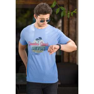 MASOUD Classic Crew Neck Summer T-Shirt 100% Cotton Jersey Custom logo Fitness Oversize <b>Printed</b> Solid T-Shirts - Product Image 1