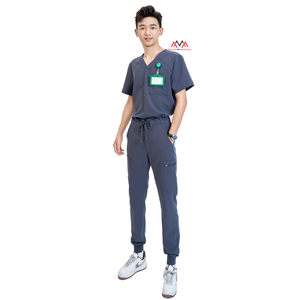 Uniformes médicos para hombres/mujeres, diseños de spandex, poliéster y rayón, uniformes dentales masculinos, elegantes monos para hospital. - Product Image 1
