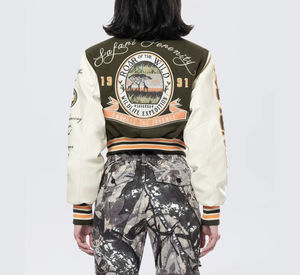 Chaqueta Varsity Corta y Elegante para Hombre y Mujer, Manga Larga, Informal, Moderna, Personalizada, Abrigada para Invierno - Product Image 3