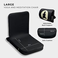 Chaise de méditation bouddha relaxante support de dos rectangulaire détachable et coussin Zafu chaise de sol pliante portable