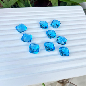 Piedras preciosas sueltas calibradas de hidro cuarzo azul suizo de corte facetado de alta calidad para la fabricación de joyas suministros de artesanía DIY de cuarzo Suelto - Product Image 5