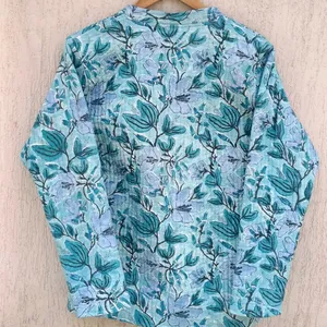 Chaquetas acolchadas florales de algodón, chaqueta vintage de invierno de estilo gitano bohemio, chaqueta kantha Reversible Bohemia para mujeres y niñas - Product Image 6