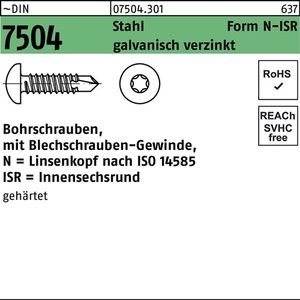 Self-Drilling <b>Screws</b> DIN 7504 ISR N 6.3x90-T30 Steel 100 Pcs - Product Image 1