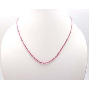 สร้อยคอเงินแท้ 925 ประดับเพชรดิบสีชมพูขนาด 2-3 มม. ดีไซน์หรูหรา - Product Image 4