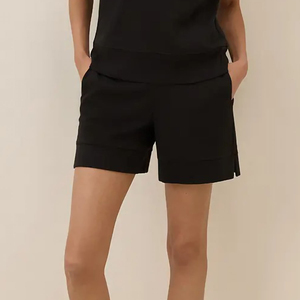 Shorts hip hop pour femmes 100% coton personnalisé 3D bouffée imprimé logo streatwear respirant couleur noire unie shorts pour femmes - Product Image 2