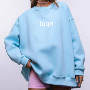 Sudadera Extra Grande para Mujer, Cuello Redondo, Transpirable, Invierno, Otoño, Diseño Liso, Logotipo en la Espalda, Ropa Personalizada - Product Image 1