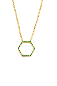 Cadena de Esmeralda 925 plata esterlina mayo piedra collar hexágono encanto Collar para mujer - Product Image 6