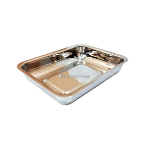 ถาดใส่เครื่องมือผ่าตัดขนาด 6×8 นิ้ว ไม่มีฝาปิด - ถาดสแตนเลสสำหรับฆ่าเชื้อและเตรียมการผ่าตัด - Product Image 2