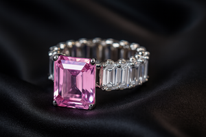 Anillo de Compromiso Infinity Peach Morganite, Plata de Ley 925, Solitario, Regalo de Navidad - Product Image 3