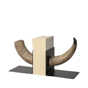 Sujetalibros Chapado en negro con diseño de forma de cuerno, estilo elegante, decoración de mesa de oficina en casa, sujetalibros de cuerno - Product Image 3