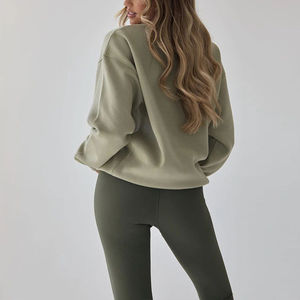 Sudaderas lisas personalizadas para mujer, ropa informal, sudadera de algodón con cuello redondo, sudaderas para mujer, sudaderas de tela personalizadas de alta calidad - Product Image 2