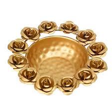 Porte-bougie en forme de rose en métal pour bol Urli Diya Diwali de haute qualité et autres bougeoirs lanternes pour la décoration intérieure - Product Image 3