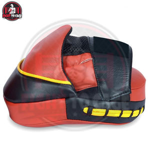 Pads de frappe de boxe en cuir PU noir et orange, qualité supérieure, légers, durables, couleurs personnalisées, pour entraînement en salle de sport - Product Image 3