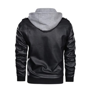 Leather Warm Mens Drive <b>Jacket</b> High Quality Fashion Coat Men <b>Hooded</b> <b>Jacket</b> Autumn Winter Motorcycle Bomber Leather <b>Jacket</b> - Product Image 3
