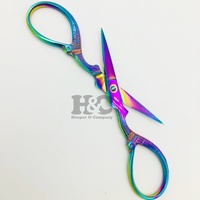 Ciseaux personnalisés Ciseaux de beauté en acier inoxydable pour le soin des ongles Lames droites et incurvées Ciseaux à logo à pointe pointue Pochette en PVC