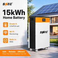 Système d'énergie domestique SOEC 15 kWh 48 V sur pied avec batterie LiFePO4, surveillance Wi-Fi, cellules de qualité A, BMS 200 A, pour alimentation solaire hors réseau