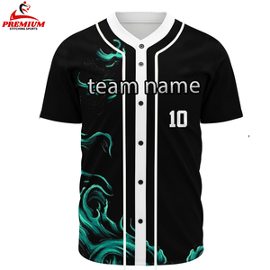 Maillot de baseball pour hommes, chemises décontractées à boutons, manches courtes, maillot de sport d'équipe actif, service OEM - Product Image 6