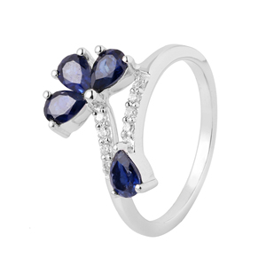 Shah Gems 925 Sterling Silver Natural Iolite <b>Ring</b> for Women Oval Cut Sapphire Set in Elegant Design for Everyday Wear - Product Image 3