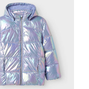 Chaquetas Acolchadas Brillantes de Invierno para Mujer, con Capucha, Bolsillos con Ribete, de Nailon, con Relleno de Felpa, Ropa de Mujer - Product Image 2