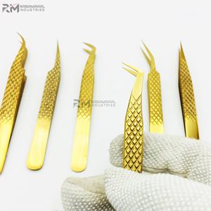 ชุดแหนบต่อขนตาสแตนเลสสตีลคุณภาพสูง RMI พร้อมด้ามจับเพชร และสีทองพลาสม่าคุณภาพเยี่ยม - Product Image 3