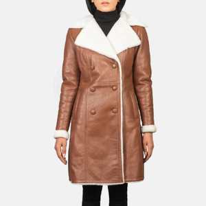 Abrigos de Piel de Oveja para Mujer, Cálidos para Invierno, Transpirables, Resistentes al Viento, Ecológicos, Reversibles, con Estampado, Largos y Tejidos - Product Image 4