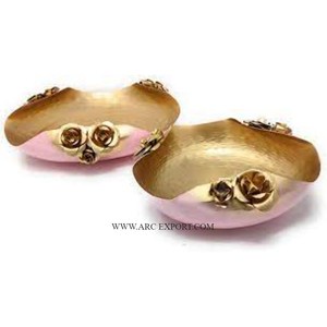 Juego de 3 espejos de aluminio pulido diseño lujoso Urli diferentes tamaños patas de elefante boda moderna nueva llegada flor Urli - Product Image 6