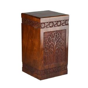 Árbol con pájaros Urna Grabado personalizado Urna de madera hecha a mano Cremación Caja funeraria Urna para amante de los pájaros - Product Image 3