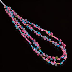Perles éthiopiennes de pierres précieuses d'opale Welo, perles de cœur d'opale multicolore pour la fabrication de bijoux, perles d'opale, perles de pierres précieuses d'opale de feu flashy - Product Image 1