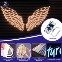 Meilleure Vente : Enseigne Néon Publicitaire Personnalisée Incassable de 7 Pouces avec Télécommande pour Mariage, Motifs Amour, Roses, Fleurs, Papillon, Ange