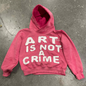 Coton graphique hommes sérigraphie en détresse poids lourd lavage à l'acide fabricants surdimensionné sweat à capuche personnalisé en gros vêtements d'hiver - Product Image 5