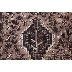 Vintage Turkish Large Rug 4.5x9.1 ft, <b>Brown</b> Abstract Rug <b>Wool</b> - Product Image 5