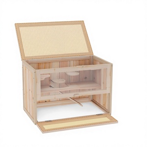 Chilochilo Luxury Outdoor Solid Wooden Hamster <strong>Cage</strong> Metal Small Animal Habitat Openable Top for <strong>Guinea</strong> <strong>Pigs</strong> Mice Rats - Product Image 4
