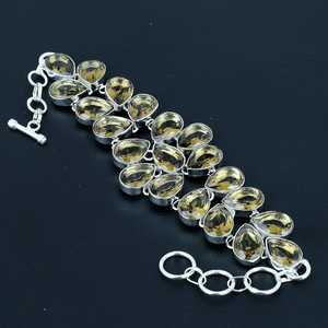 Bracelet en argent sterling 925 avec quartz fumé et pierres précieuses, tenue de mariage, style mignon, plaqué argent, chaîne à maillons pour femmes, chrétien - Product Image 5