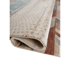 Tapis en soie noué à la main Freedom Manchaha Ivory LUV-8607 10 mm, rectangulaire, abstrait, pour salon, couloir, chambre - Product Image 2