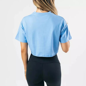 Wholesale Manufacture Women <b>Crop</b> <b>Tops</b> 100% Cotton Lightweight and Breathable Custom Logo Printing Summer Short Length - Product Image 6