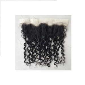 Perruque Lace Frontal wig brésilienne Remy, cheveux humains, d'oreille à oreille, Swiss Lace, vente en gros, usine, couleur naturelle, vague d'eau, cheveux bouclés, 13x4 - Product Image 1