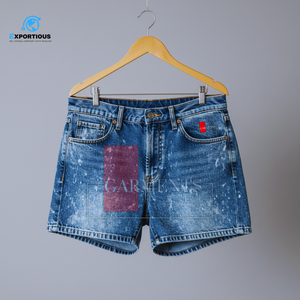<b>Men</b> Acid Wash Denim Shorts Vintage Style Custom Streetwear Denim Shorts 280 GSM - Product Image 5