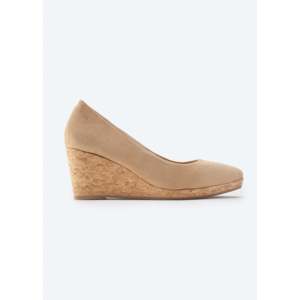 Sandali con zeppa di sughero in pelle scamosciata - Product Image 1
